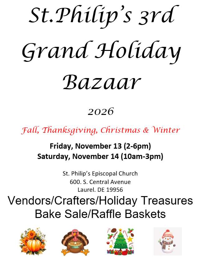 St. Philip's 3rd Grand Holiday Bazaar 2026 event flyer