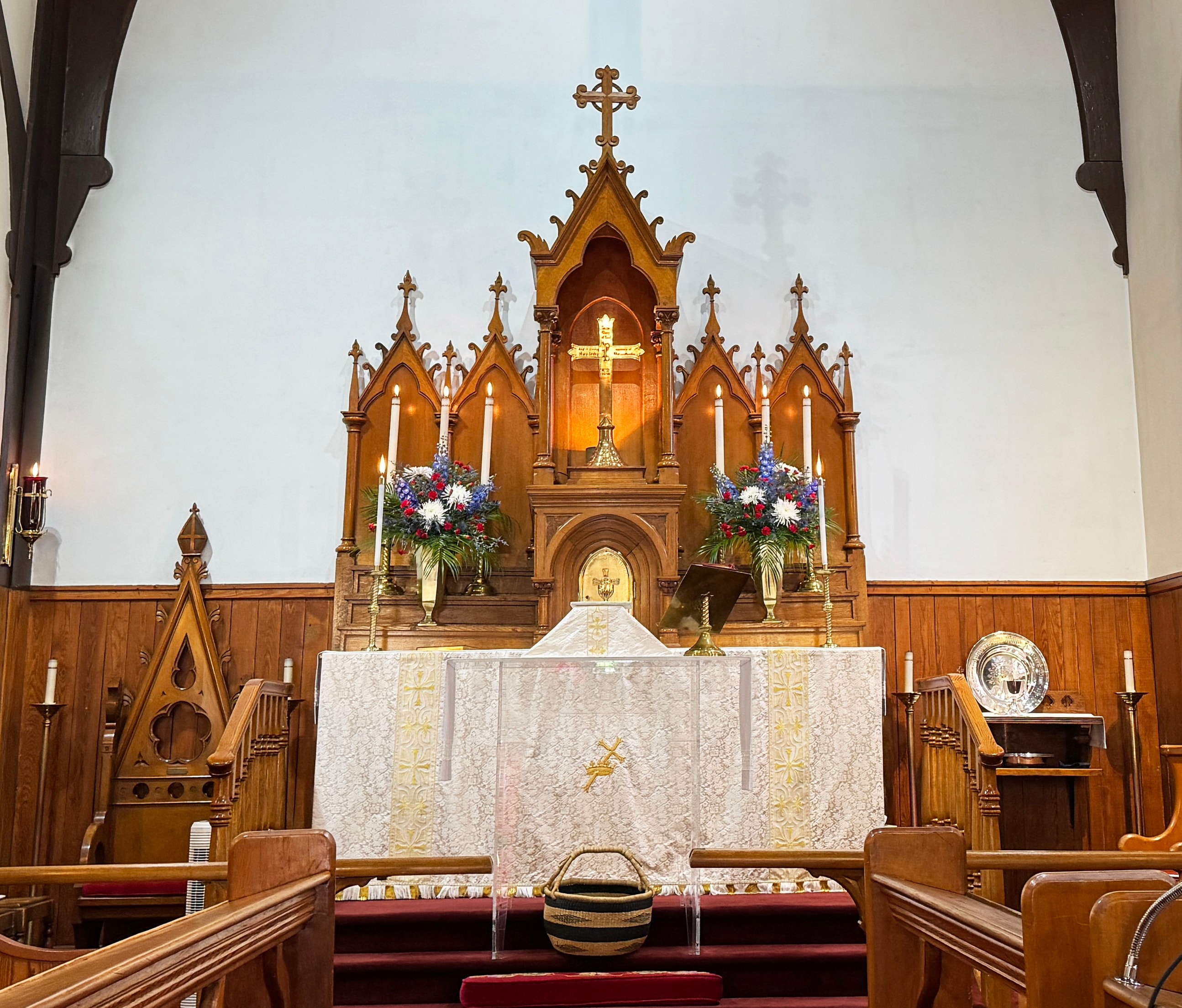 Traditional sanctuary altar at St. Philip's Episcopal Church