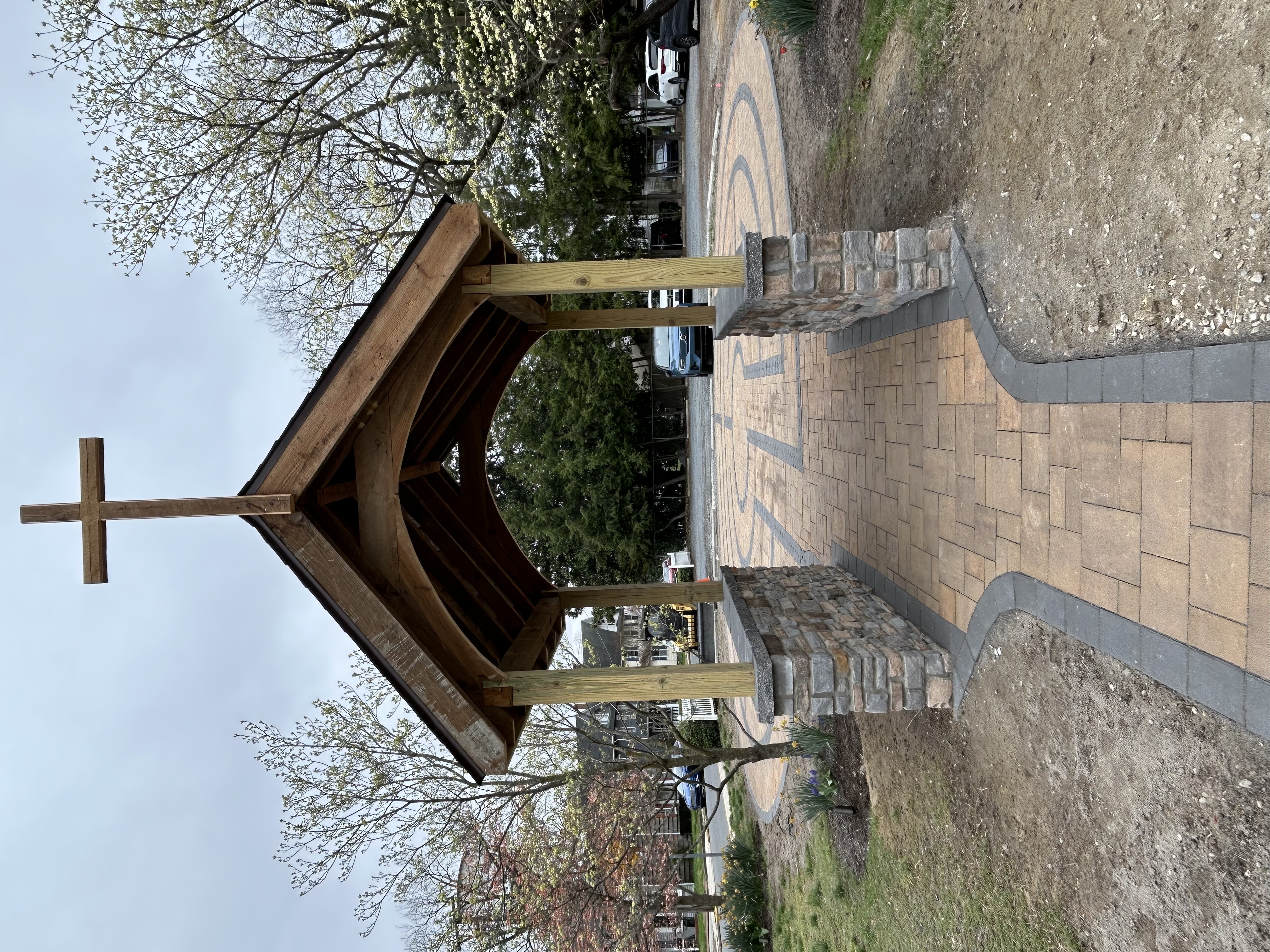 Labyrinth construction at St. Philip's